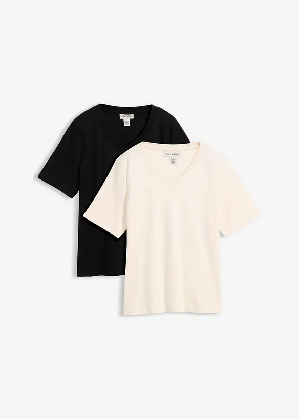 Heavy Jersey Shirt aus reiner Bio-Baumwolle  (2er Pack), bonprix