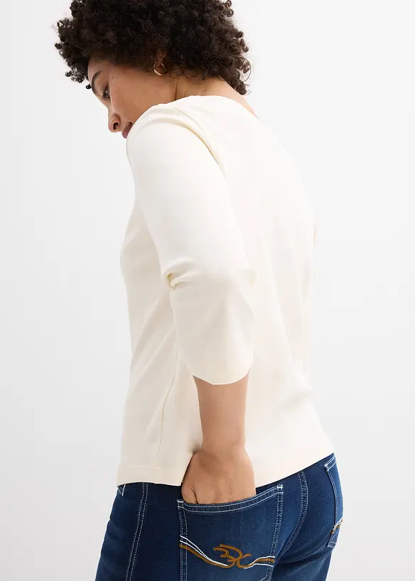 Heavy Jersey 3/4-Arm Shirt aus reiner Bio-Baumwolle, bonprix
