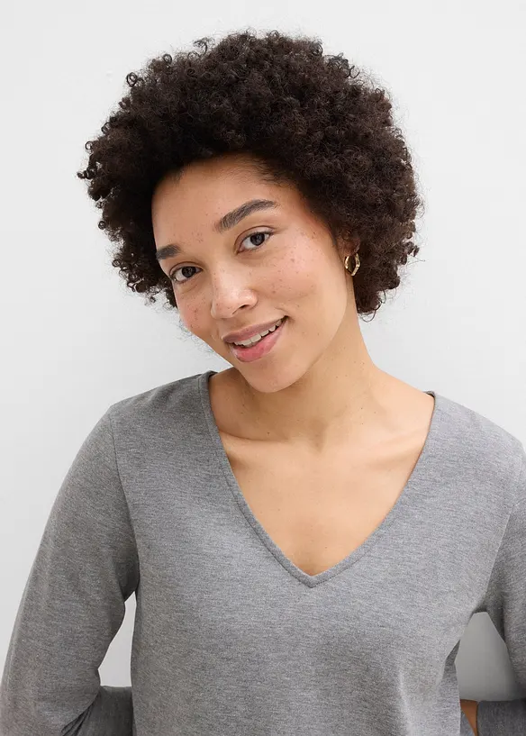 T-shirt manches 3/4 en jersey coton &eacute;pais, bonprix