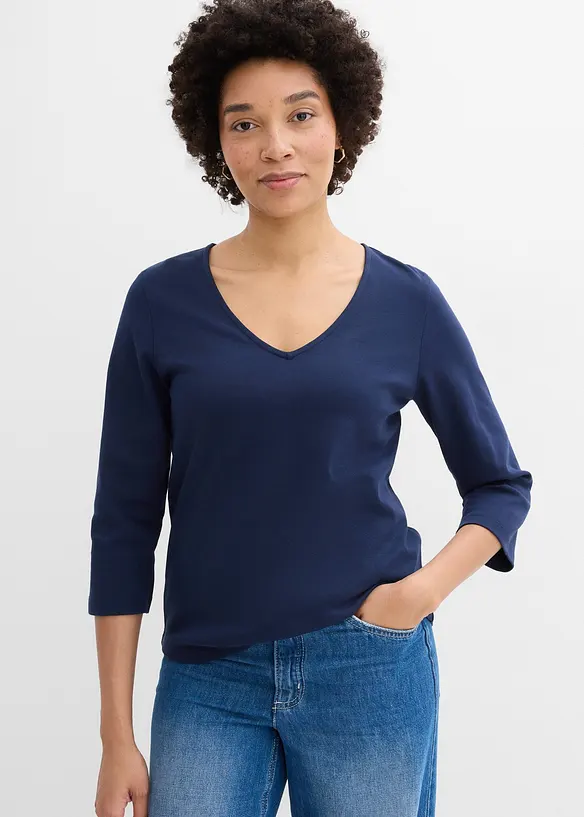 Heavy Jersey 3/4-Arm Shirt aus reiner Bio-Baumwolle, bonprix