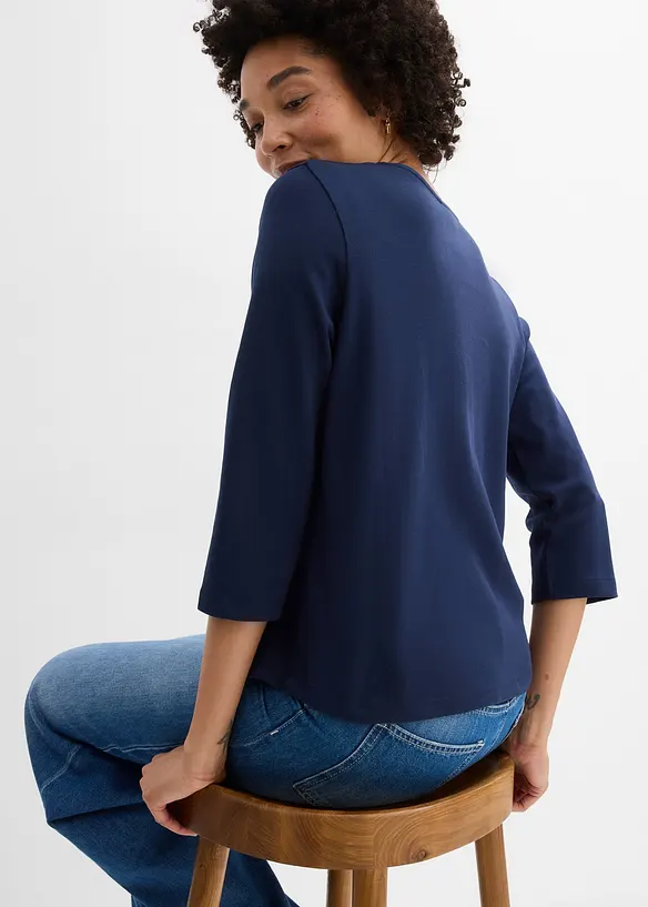 Heavy Jersey 3/4-Arm Shirt aus reiner Bio-Baumwolle, bonprix