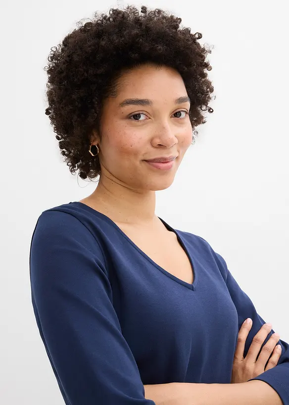 Heavy Jersey 3/4-Arm Shirt aus reiner Bio-Baumwolle, bonprix