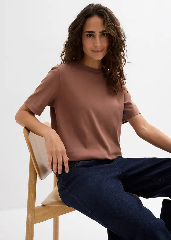 Heavy Jersey Shirt aus reiner Bio-Baumwolle (2er Pack), bonprix