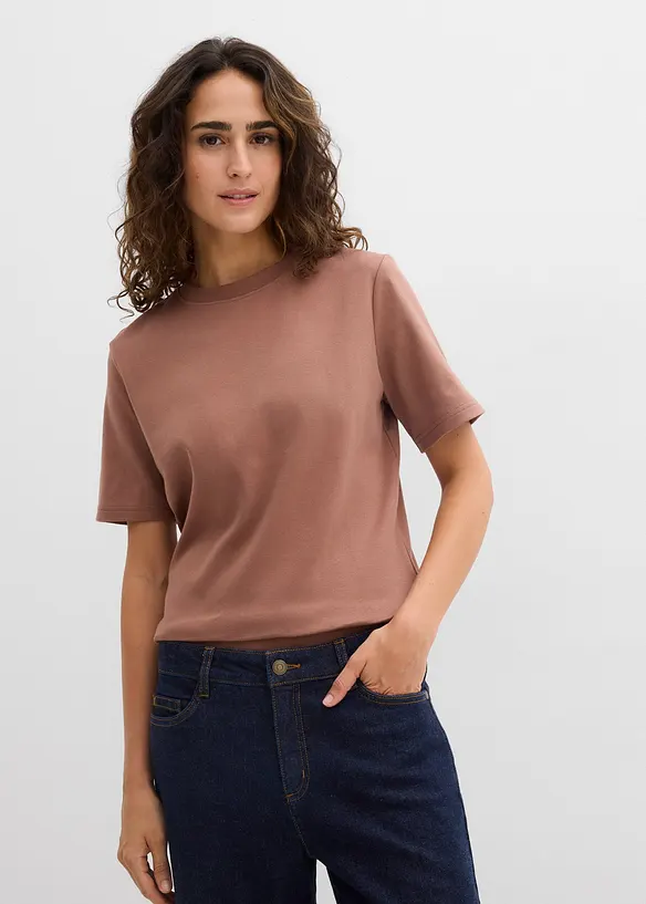 Heavy Jersey Shirt aus reiner Bio-Baumwolle (2er Pack), bonprix