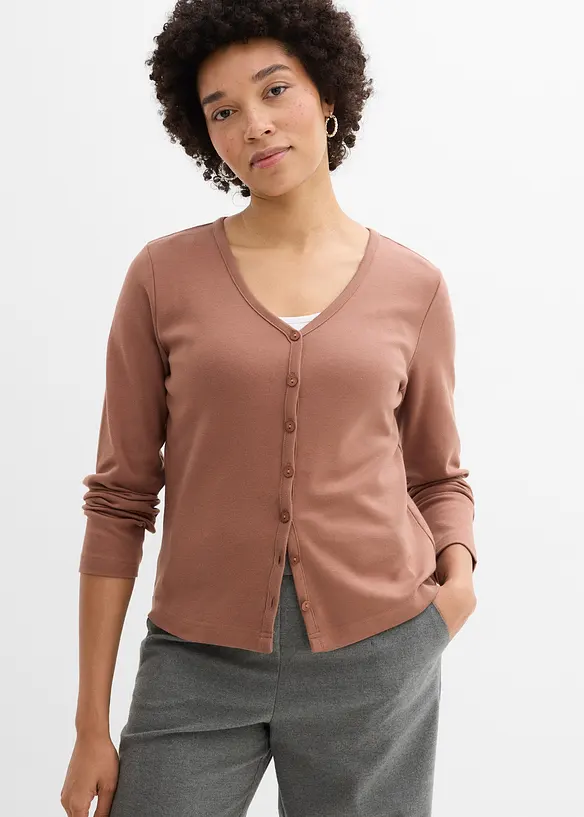 Gilet en jersey &eacute;pais 100% coton, bonprix