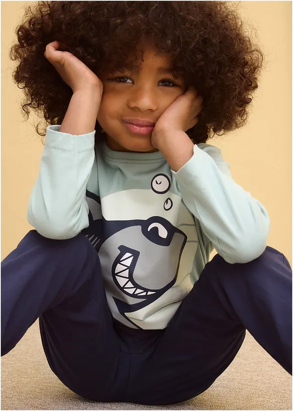 Lot de 2 T-shirts manches longues 100% coton, bonprix