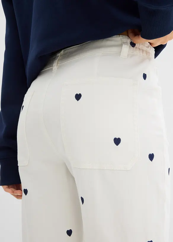 Twillhose mit Stickerei, bonprix