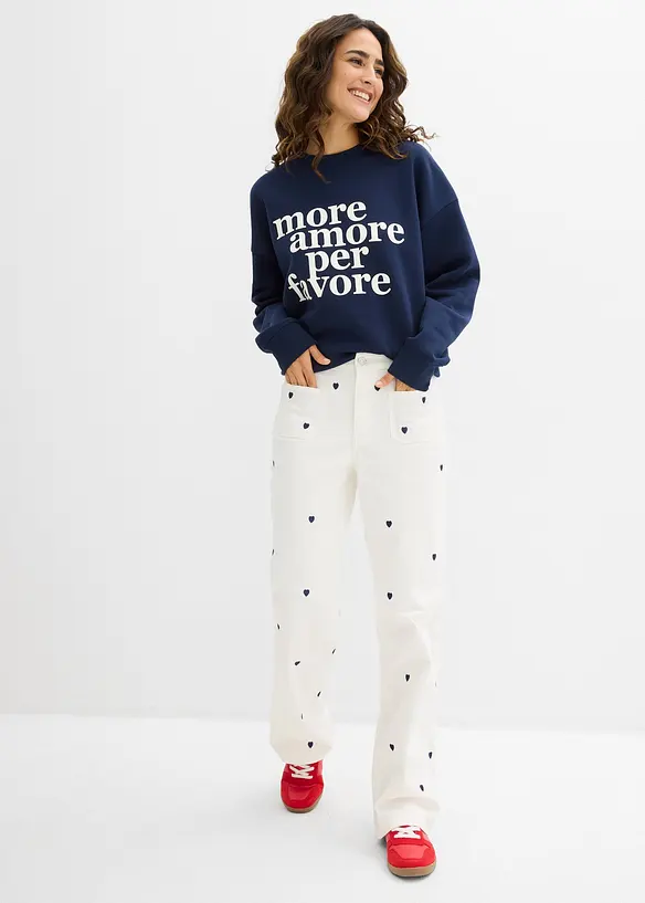 Twillhose mit Stickerei, bonprix