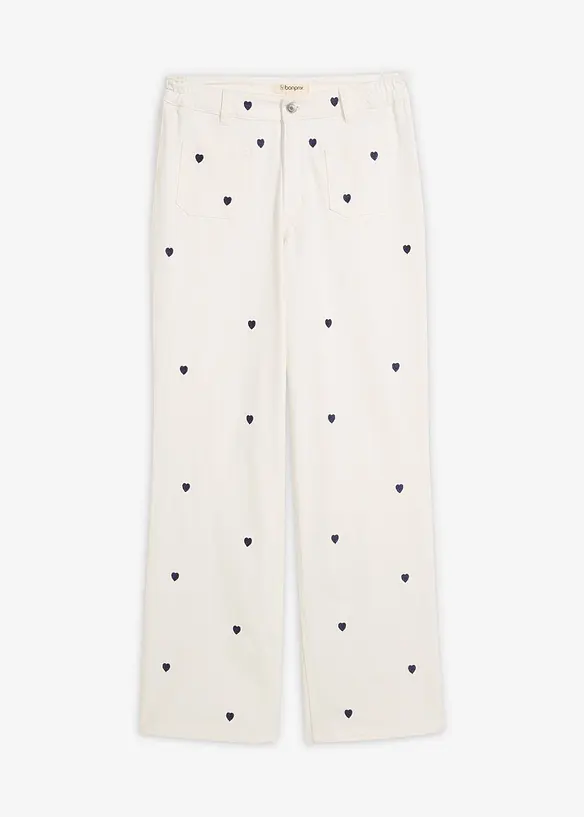 Twillhose mit Stickerei, bonprix