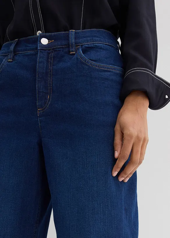 Barrel-Jeans, Mid Waist, Bio-Baumwolle, bonprix