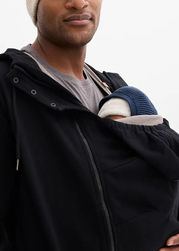 2-in-1 Tragehoodie f&uuml;r Herren aus weichem Baumwollsweat, bonprix