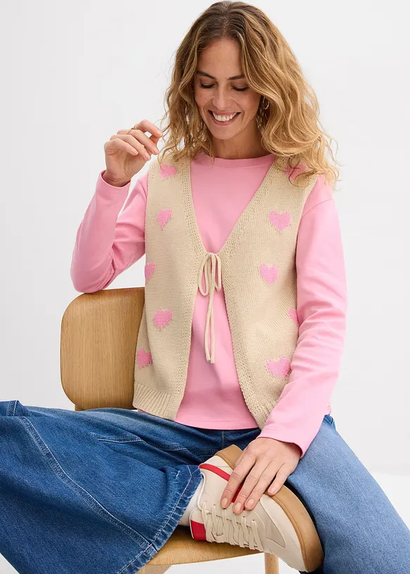 Gilet sans manches en maille, bonprix