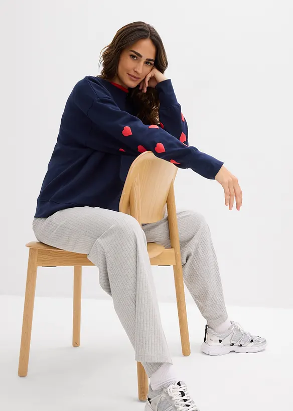 Sweat-shirt en coton m&eacute;lang&eacute;, bonprix