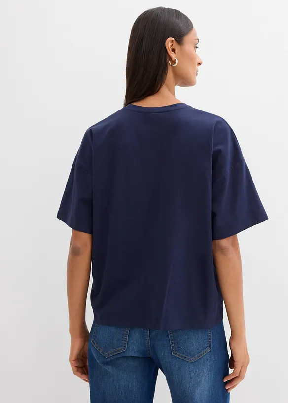 T-Shirt aus elastischem Bio-Baumwoll-Mix, bonprix
