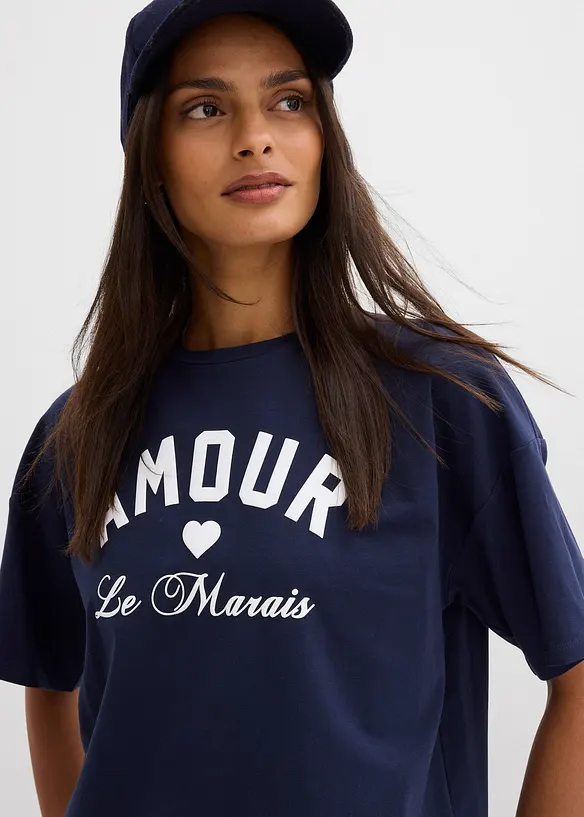 T-Shirt aus elastischem Bio-Baumwoll-Mix, bonprix