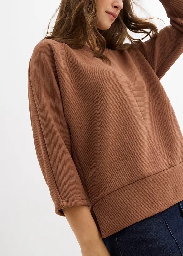 Sweat en mati&egrave;re textur&eacute;e, bonprix