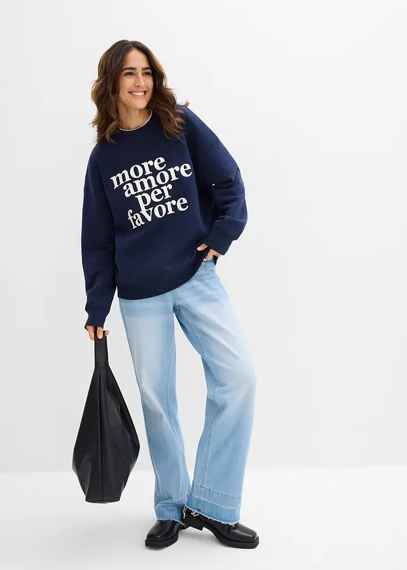Oversize-Sweatshirt aus Baumwollmix, bonprix