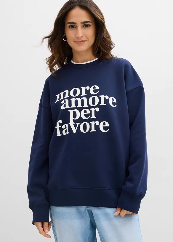 Oversize-Sweatshirt aus Baumwollmix, bonprix