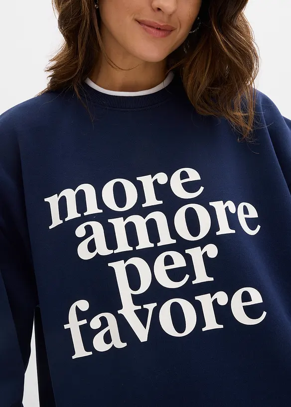Oversize-Sweatshirt aus Baumwollmix, bonprix
