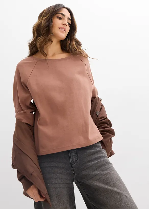 Raglan-Shirt aus schwerer Bio-Baumwolle, bonprix