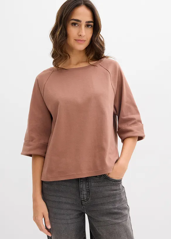 Raglan-Shirt aus schwerer Bio-Baumwolle, bonprix