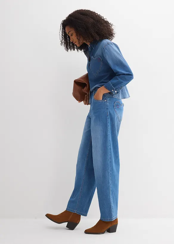 Barrel-Jeans High Waist, bonprix