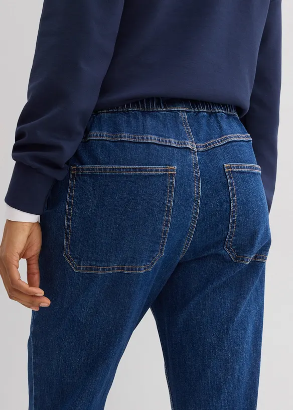 Jean bootcut taille mi-haute et &eacute;lastiqu&eacute;e, bonprix