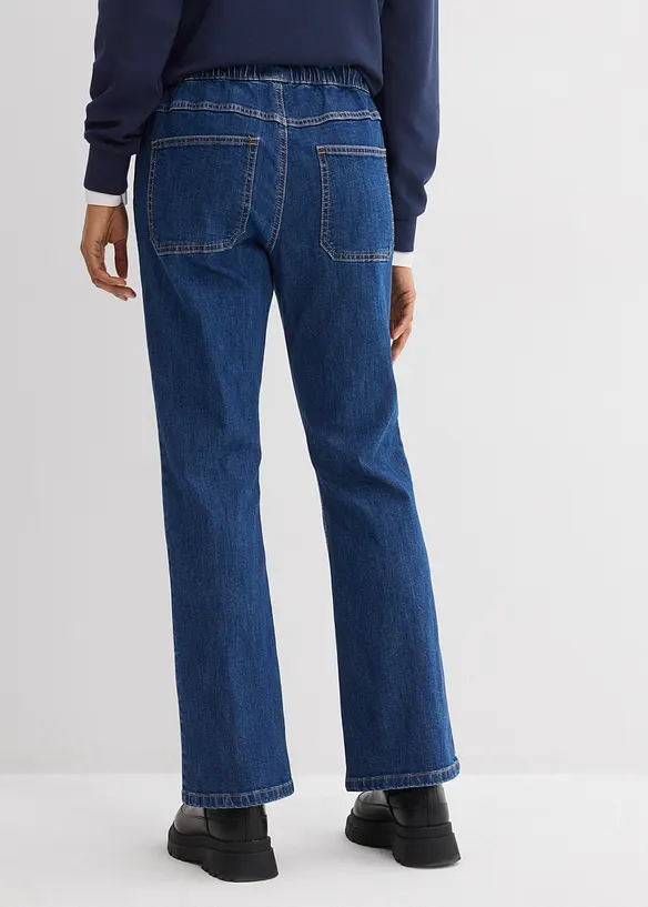 Jean bootcut taille mi-haute et &eacute;lastiqu&eacute;e, bonprix