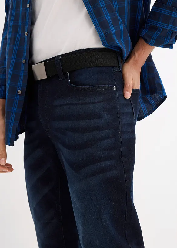 Jean extensible regular avec ceinture, droit, bonprix