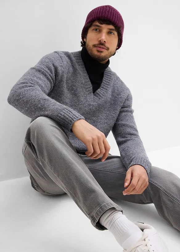 Jean extensible regular avec ceinture, droit, bonprix