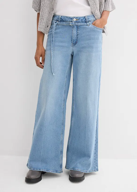 Wide-Leg-Jeans Mid Waist, bonprix