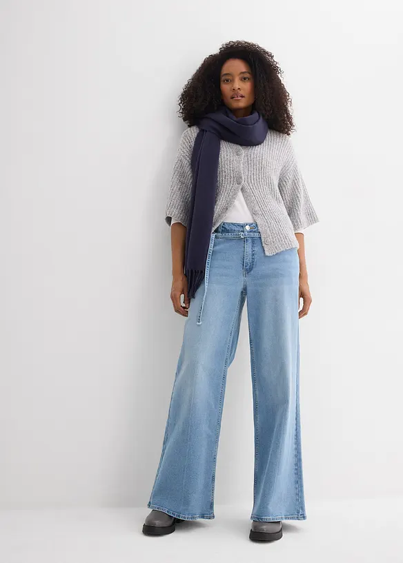 Wide-Leg-Jeans Mid Waist, bonprix