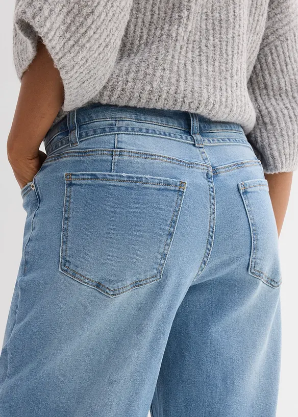 Wide-Leg-Jeans Mid Waist, bonprix
