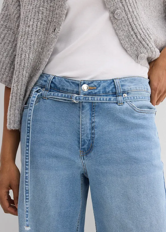 Wide-Leg-Jeans Mid Waist, bonprix