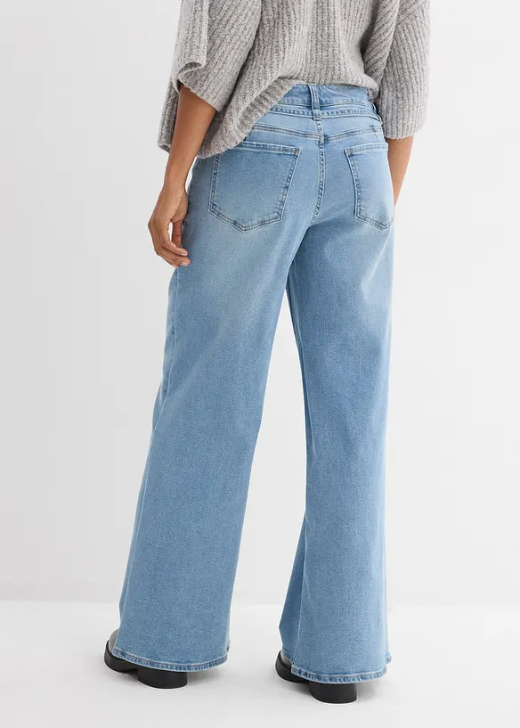 Wide-Leg-Jeans Mid Waist, bonprix