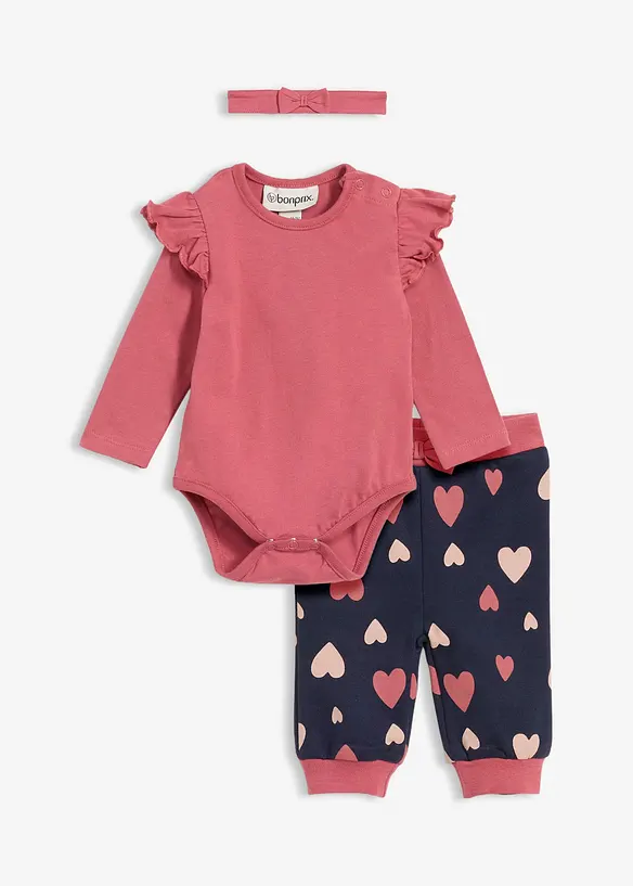 Set aus Body + Hose + Stirnband (3-tlg.Set), bonprix