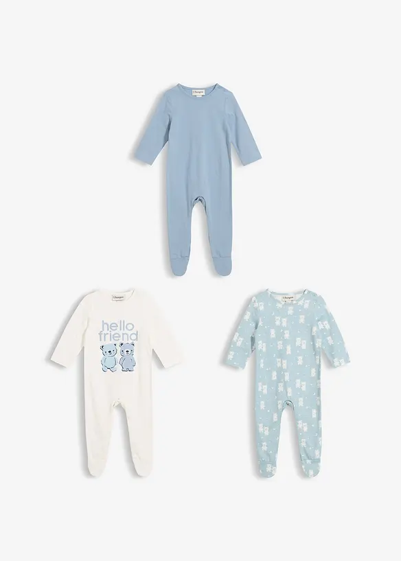 Schlafstrampler mit Fu&szlig; aus reiner Bio-Baumwolle  (3er Pack), bonprix