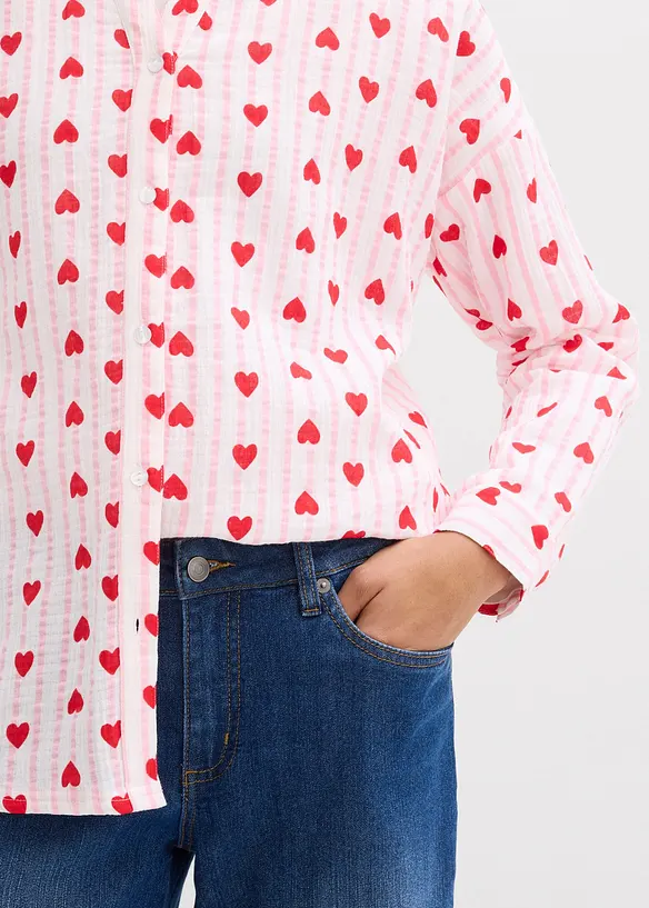 Chemisier doux et oversize en gaze de coton, bonprix