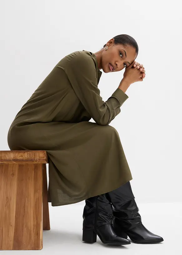 Blusenkleid aus feiner Viskose, bonprix