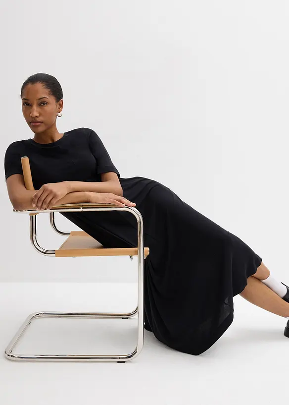 Robe longue en mati&egrave;re douce, bonprix