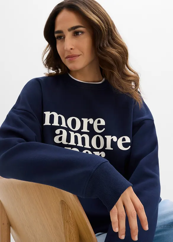 Oversize-Sweatshirt aus Baumwollmix, bonprix