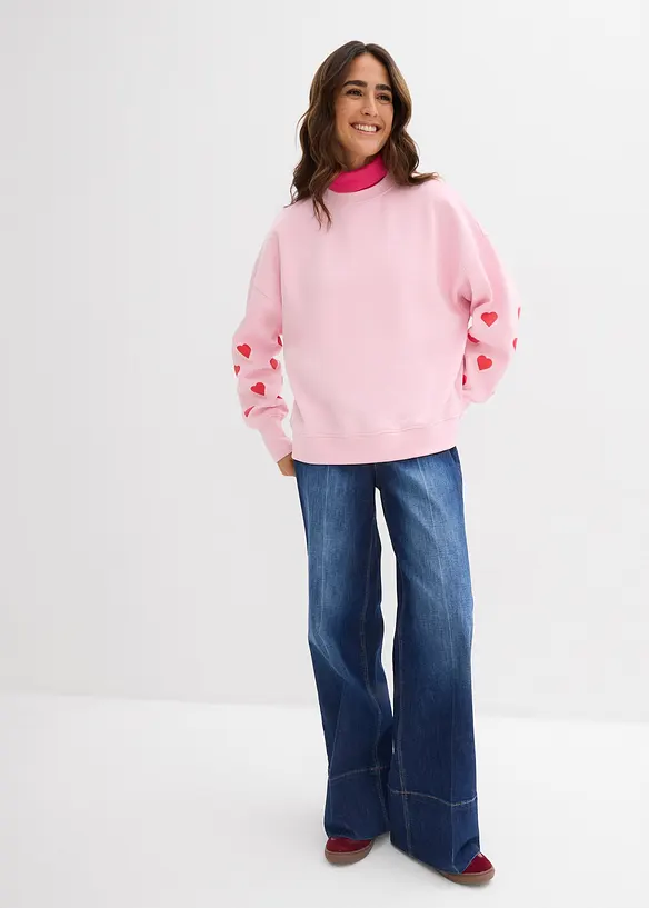 Sweat-shirt en coton m&eacute;lang&eacute;, bonprix