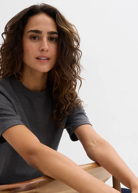 Heavy Jersey Shirt aus reiner Bio-Baumwolle (2er Pack), bonprix