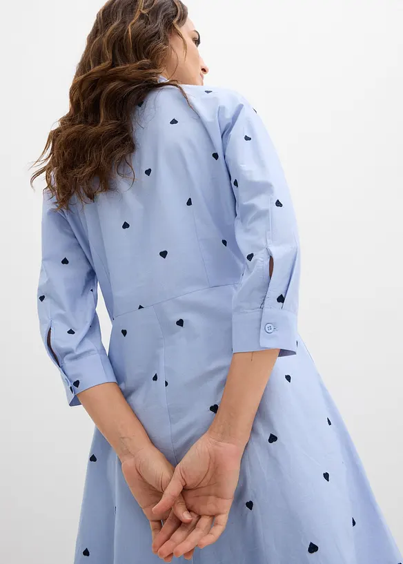 Hemdblusenkleid aus reiner Bio-Baumwolle, bonprix