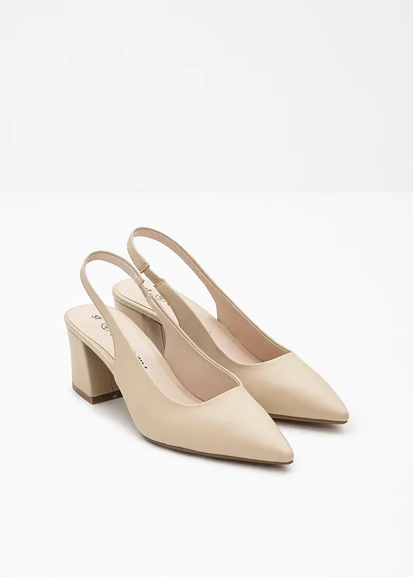 Escarpins slingback &agrave; talon bloc, bonprix