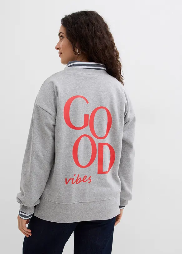 Sweat-shirt oversize en coton, bonprix