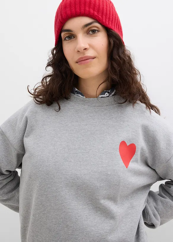 Sweat-shirt oversize en coton, bonprix