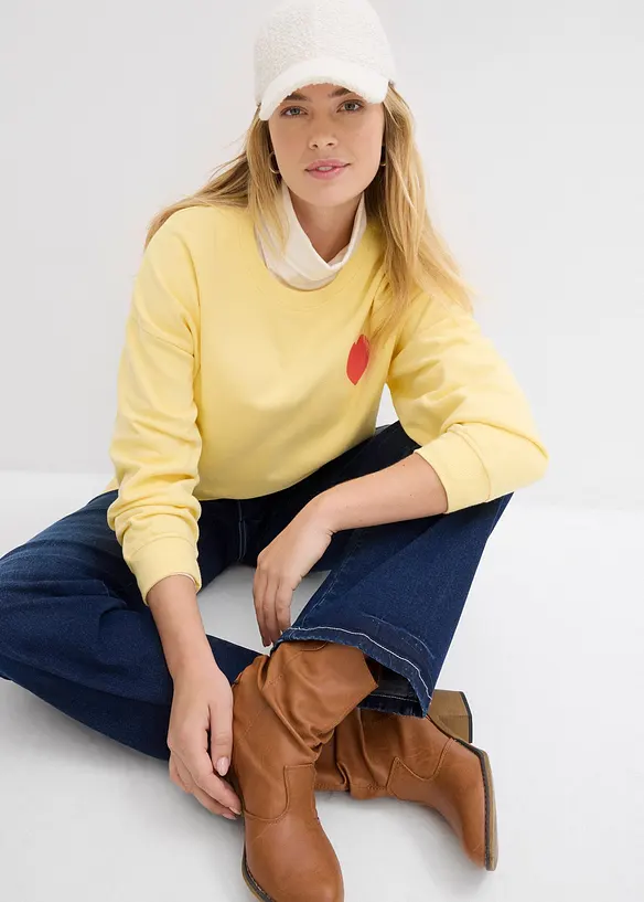 Sweat-shirt oversize en coton, bonprix