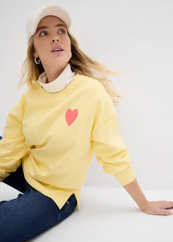 Sweat-shirt oversize en coton, bonprix