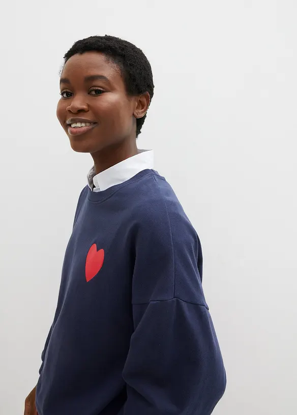 Sweat-shirt oversize en coton, bonprix